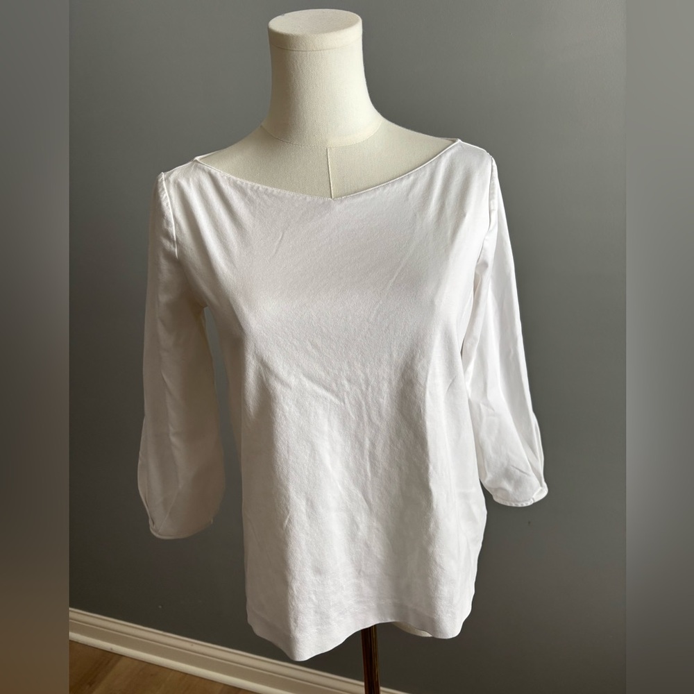 Massimo Dutti 100% Cotton Boatneck Top